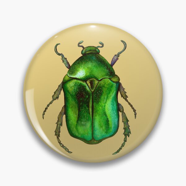 Item preview, Green rose beetle watercolor painting designed and sold by Egle Kristensen.