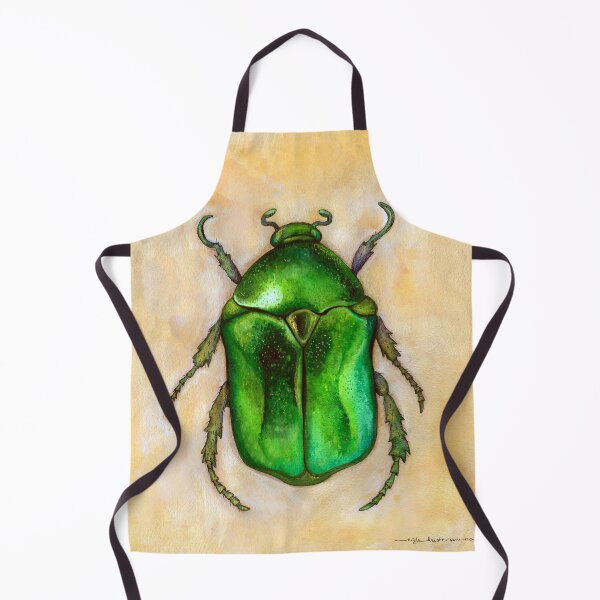 Item preview, Green rose beetle watercolor painting designed and sold by Egle Kristensen.