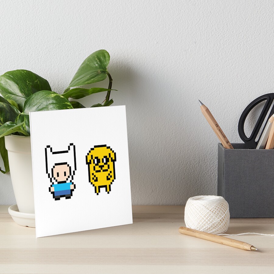 Finn And Jake Pixel Art Adventure Time Art Board Print By Jen