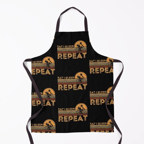 Item preview, Eat Sleep Cycle Repeat, Eat Sleep Race Repeat, Funny Cyclist Retro Sunset Print designed and sold by Auntieck.