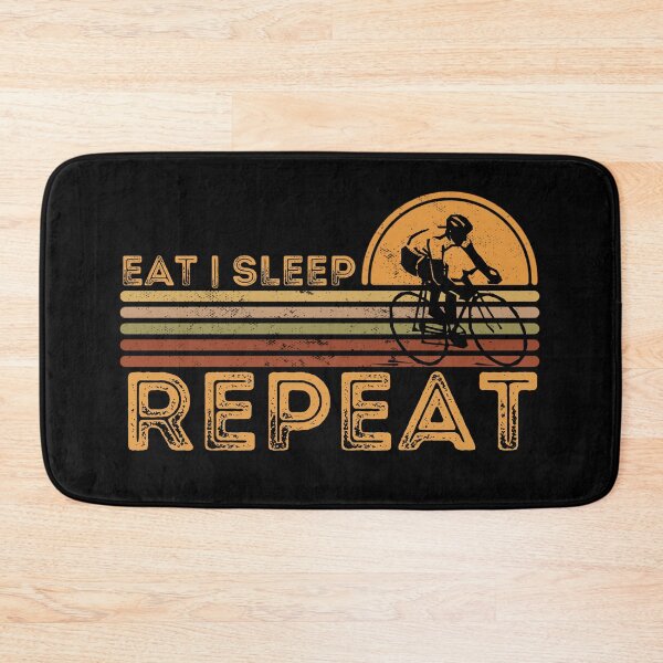 Item preview, Eat Sleep Cycle Repeat, Eat Sleep Race Repeat, Funny Cyclist Retro Sunset Print designed and sold by Auntieck.