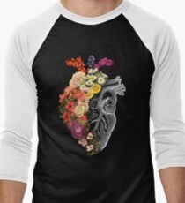 Blumen-Herz-Frühling Baseballshirt für Männer