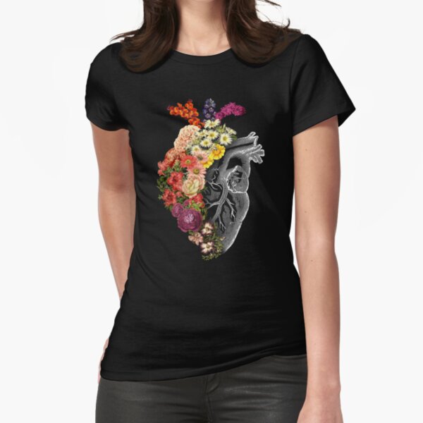 Flower Heart Spring Fitted T-Shirt