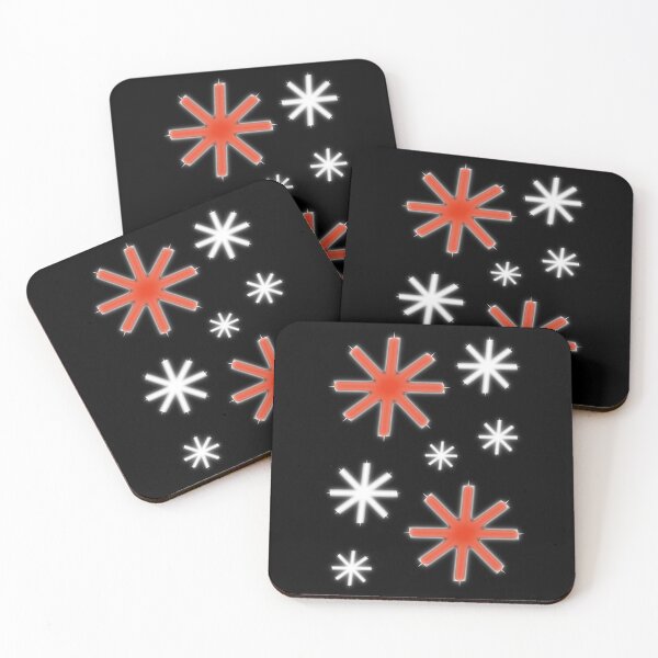 Item preview, Asterisks and stars white and red black background designed and sold by Meo Design.