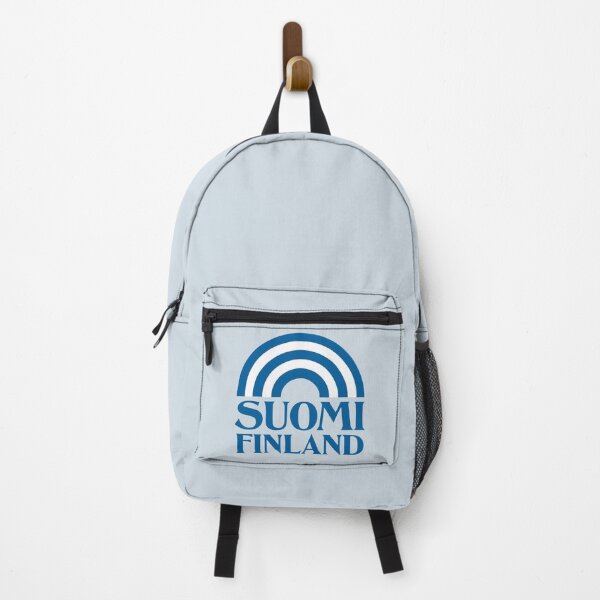 Artikelvorschau, Suomi - Finnland mit einem blau-weißen Regenbogenbogen entworfen und verkauft von knappidesign.