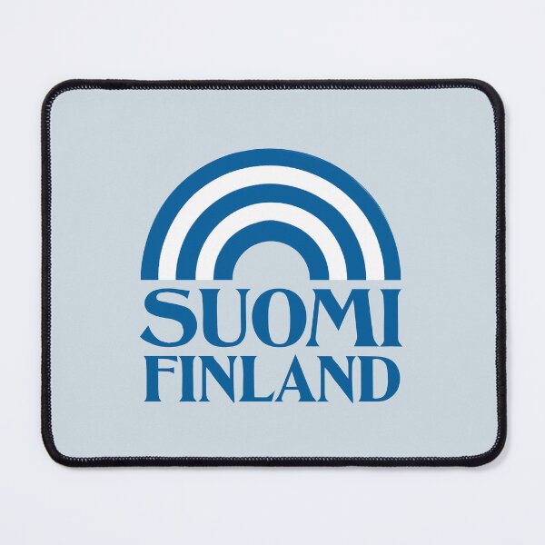 Item preview, Suomi - Finland with a blue and white rainbow arc designed and sold by knappidesign.
