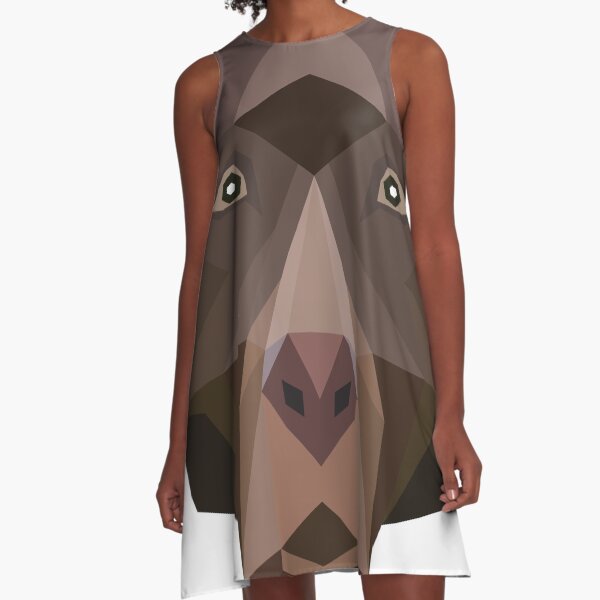 Polygon Chocolate Labrador Retreiver A-Line Dress