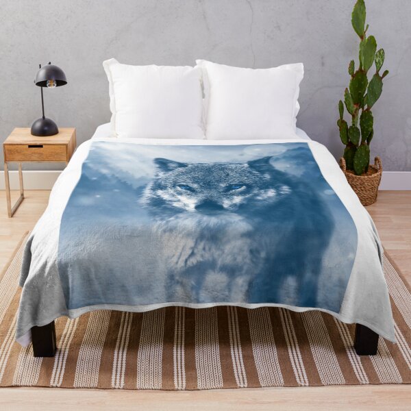 Item preview, Wolf face lone wolf snow scene all over print designed and sold by Tuesday Robbins.