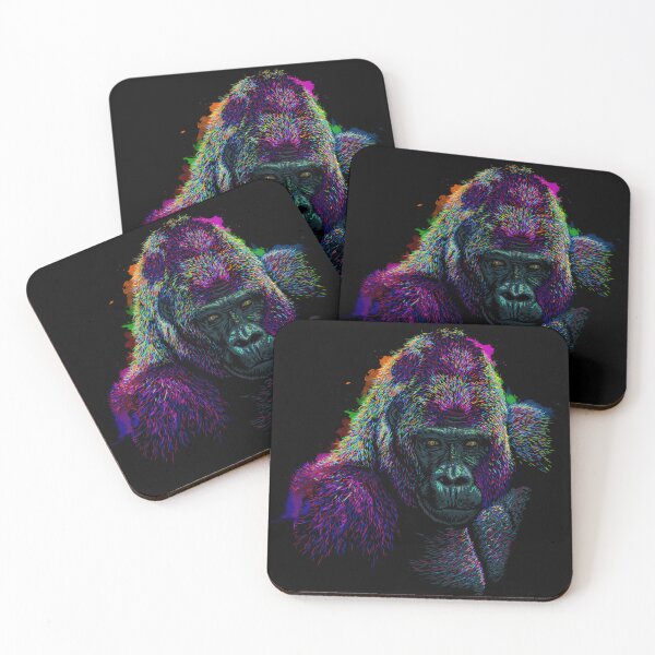 Item preview, Abstract neon colored gorilla designed and sold by Bcolors.