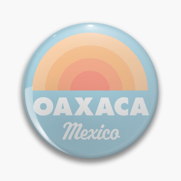 Artikelvorschau, Oaxaca Retro Blue Rainbow Badge entworfen und verkauft von modeoftravel.