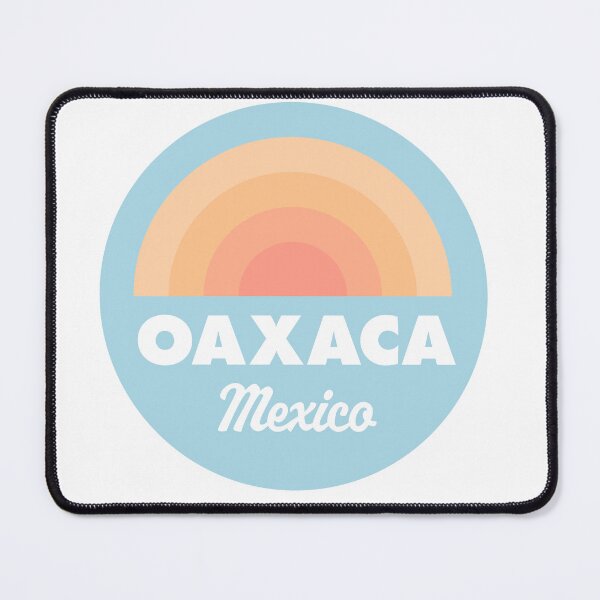 Item preview, Oaxaca Retro Blue Rainbow Badge designed and sold by modeoftravel.
