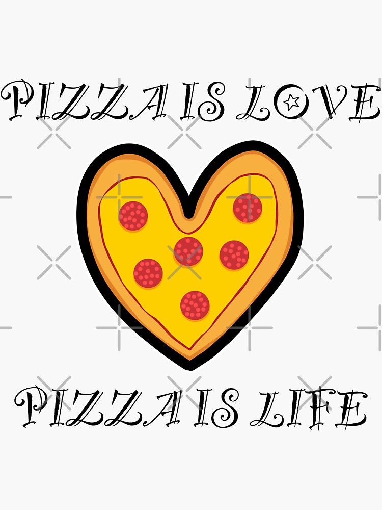 "Pizza Love" Sticker by SilverFantasy Redbubble
