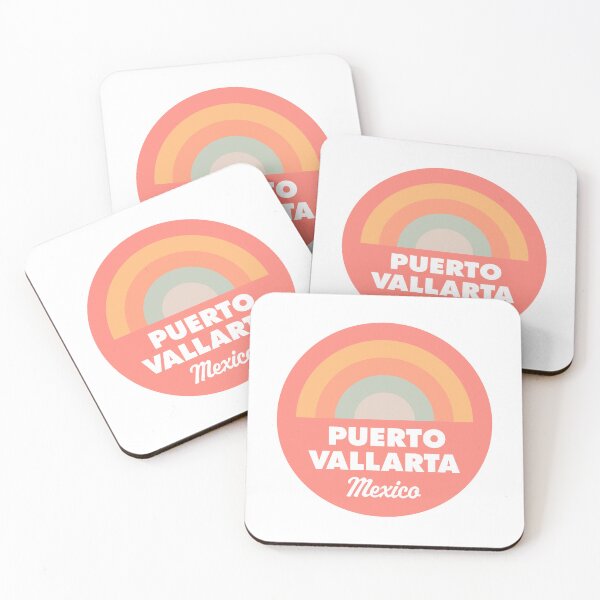 Item preview, Puerto Vallarta Retro Orange Rainbow Badge designed and sold by modeoftravel.