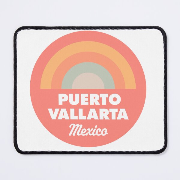 Item preview, Puerto Vallarta Retro Orange Rainbow Badge designed and sold by modeoftravel.