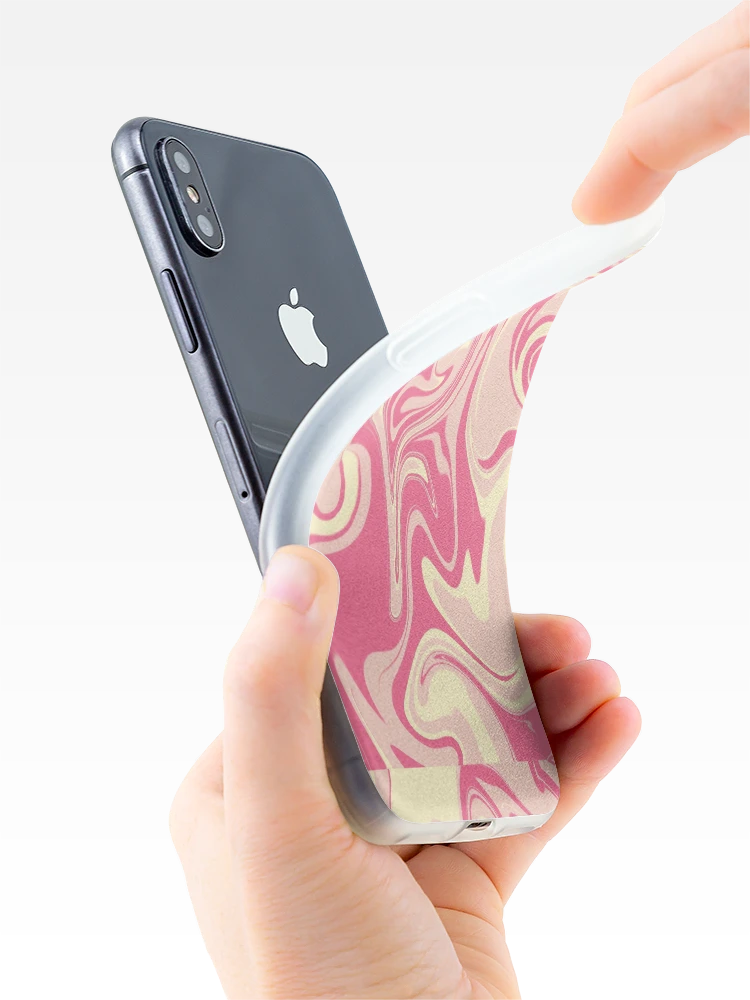 Thumbnail 4 of 5, iPhone Case, Pink Swirly Abstract Pattern designed and sold by Rachellord22.