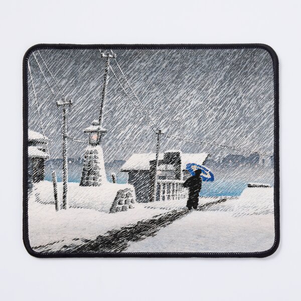 Item preview, Snow at Tsukishima by Kawase Hasui designed and sold by Ukiyo-Studio.