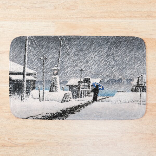Item preview, Snow at Tsukishima by Kawase Hasui designed and sold by Ukiyo-Studio.