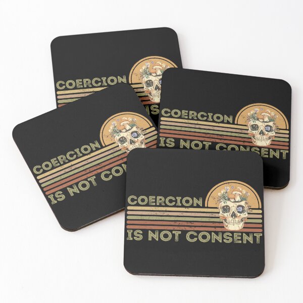 Item preview, Coercion is not consent, Retro Sunset Grunge Skull Design designed and sold by Auntieck.