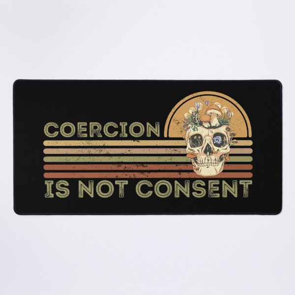 Item preview, Coercion is not consent, Retro Sunset Grunge Skull Design designed and sold by Auntieck.