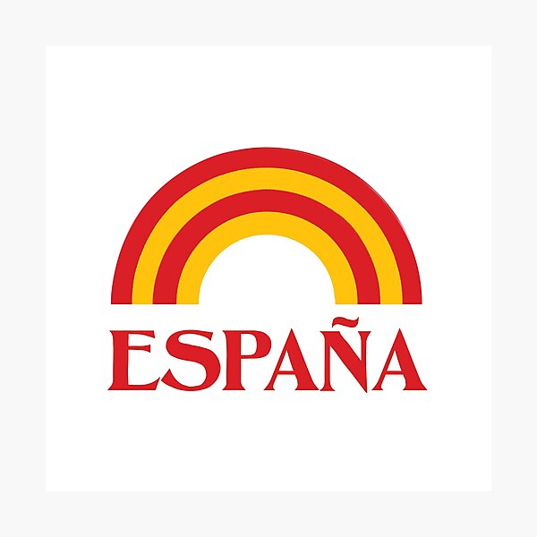 Aperçu de l'œuvre Espana avec un arc arc-en-ciel rouge et jaune créée et vendue par knappidesign.