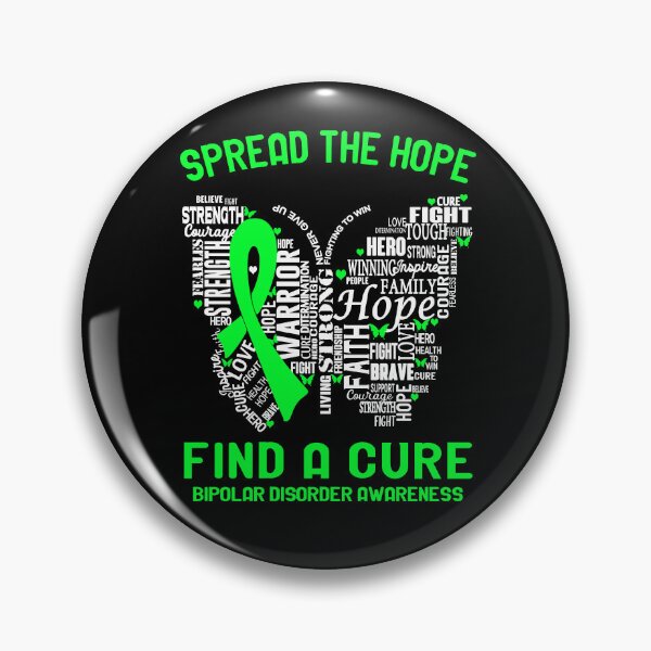 Item preview, Butterfly Ribbon Spread The Hope Find A Cure Bipolar Disorder Awareness designed and sold by Tadmab.