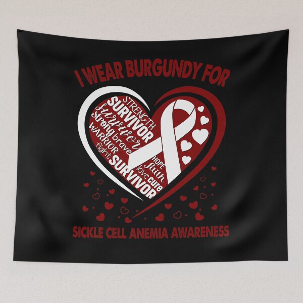 Item preview, I Wear Burgundy For Sickle Cell Anemia Survivor Heart Ribbon designed and sold by heppenp.