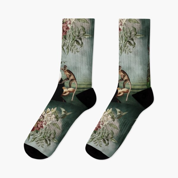 Item preview, Portrait with flowers and monkeys designed and sold by Design4uStudio.