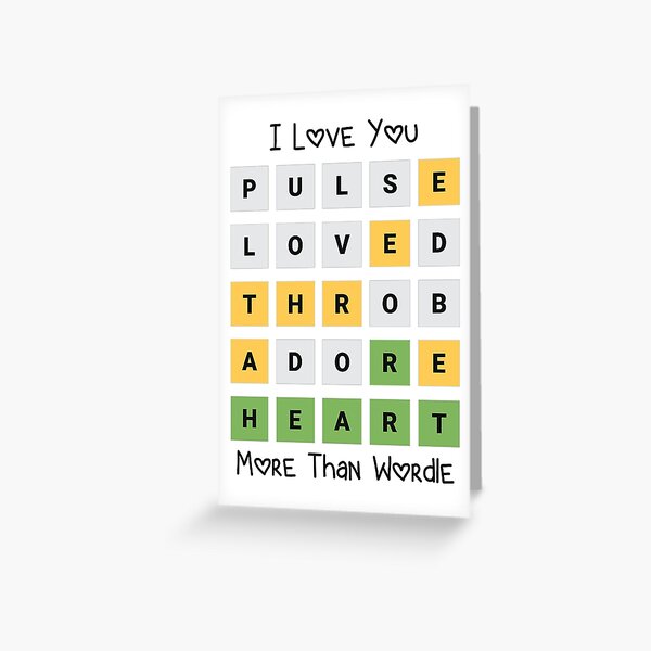 Vista previa del artículo con la obra «Te amo más que Wordle», diseñado y vendido por javvie.