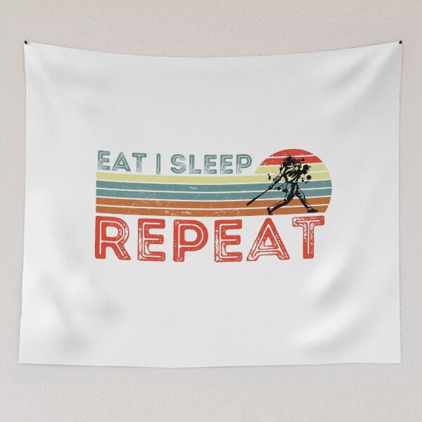 Item preview, Eat Sleep Baseball Repeat, Eat Sleep Softball Repeat, Gifts for Baseball and Softball Players designed and sold by Auntieck.