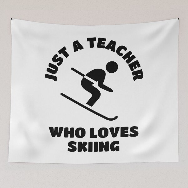 Item preview, Just a teacher who loves skiing designed and sold by TheGreenGoat.
