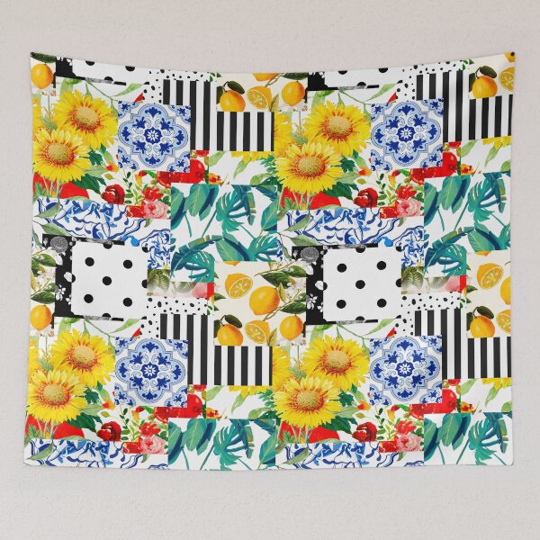 Item preview, Italian,Sicilian art,patchwork,summer,Flowers designed and sold by MariaMarinova.