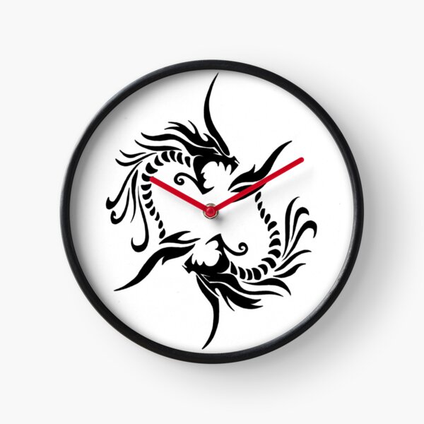 Tribal Dragons Clock