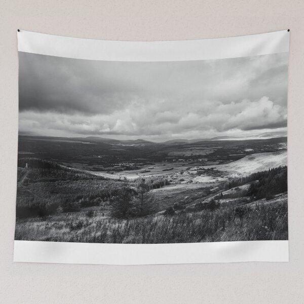 Item preview, Looking Down to Rhondda Fawr from The Rhigos Black and White designed and sold by MaclarenPhoto.