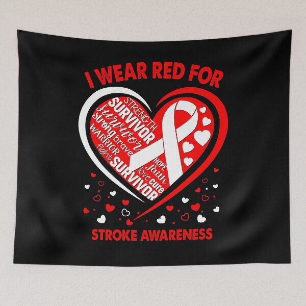 Item preview, I Wear Red For Stroke Survivor Heart Ribbon designed and sold by heppenp.