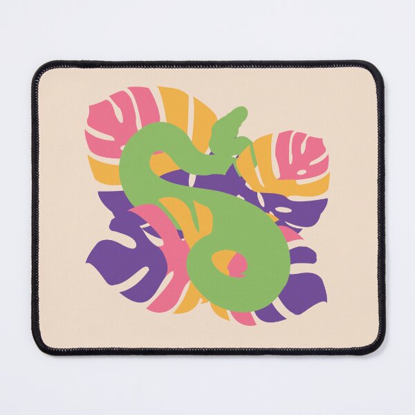 Aperçu de l'œuvre Serpent sous les tropiques Color Monstera Leaves créée et vendue par Nerdynoods.