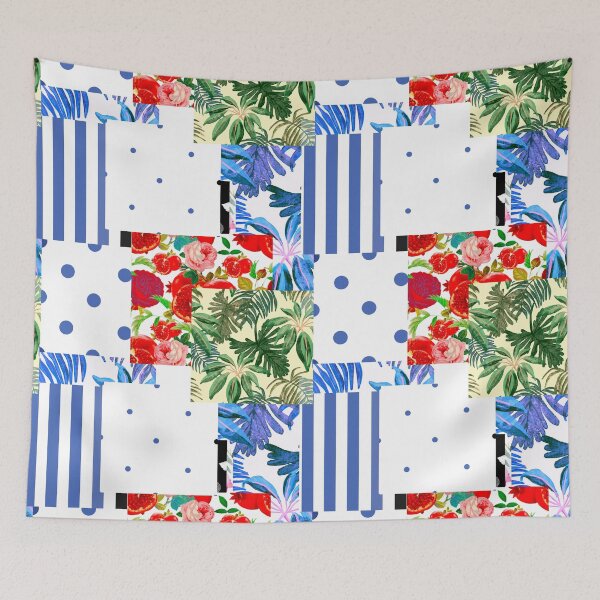 Item preview, Italian,Sicilian art,patchwork,summer,Flowers designed and sold by MariaMarinova.