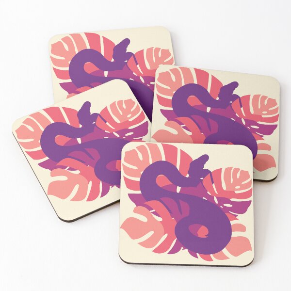 Item preview, Snake in Wine Time Colour Monstera Leaves designed and sold by Nerdynoods.