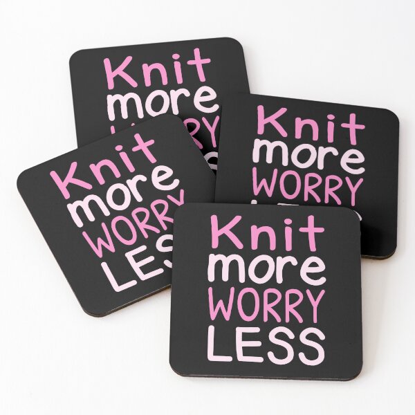 Item preview, Knit More Worry Less Knitting Quote Crafting Happy Quote Handmade designed and sold by sillyquestions.