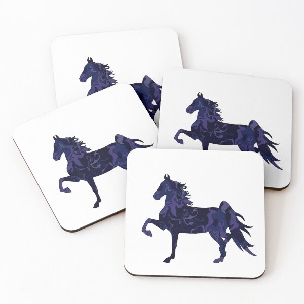 Item preview, Swirly Saddlebred Trotting Horse Dark Blue designed and sold by theaadesigns.