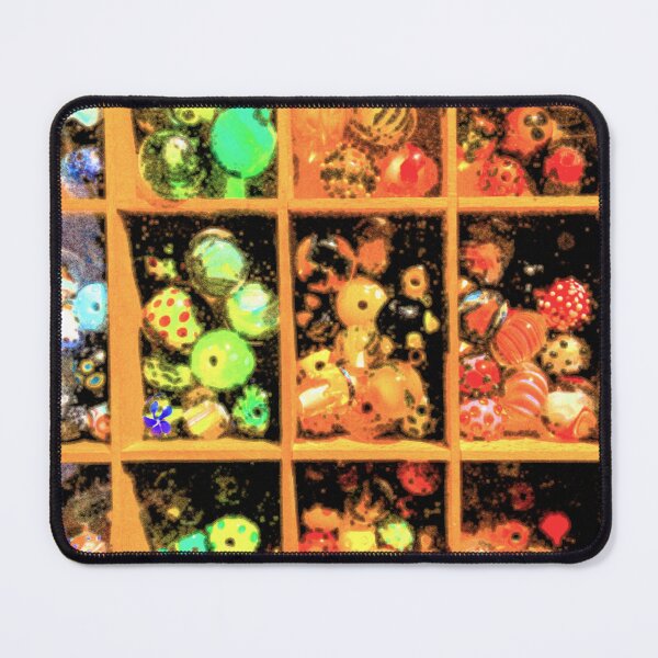 Item preview, Colorful glass beads in a wooden crate designed and sold by Michael Brewer.