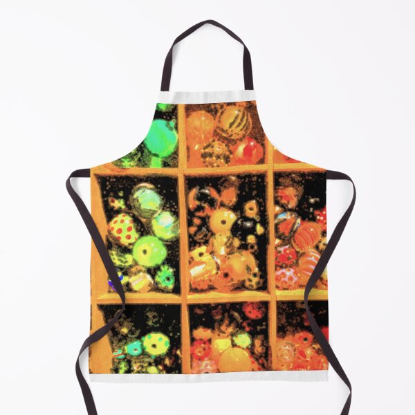 Item preview, Colorful glass beads in a wooden crate designed and sold by Michael Brewer.