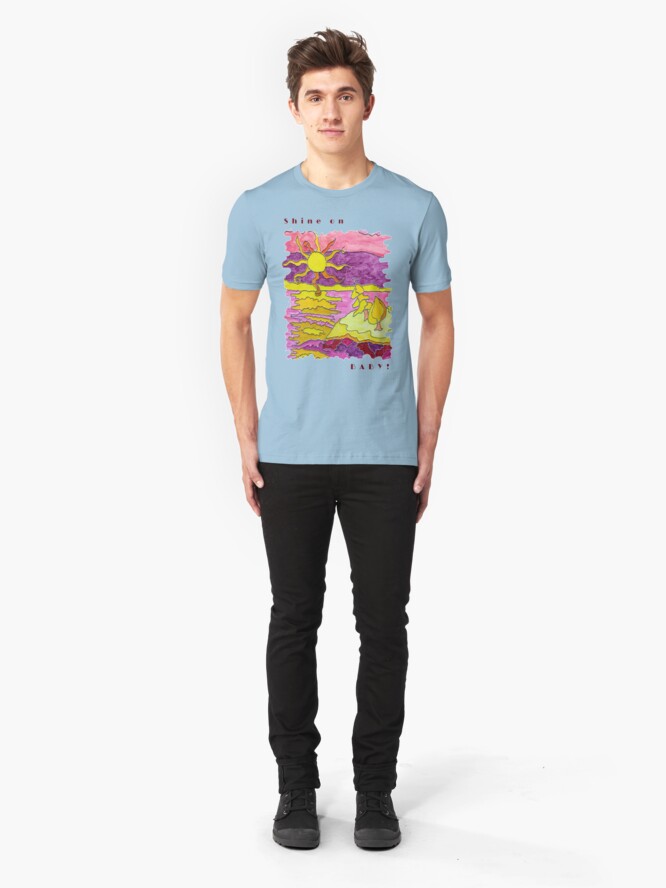 Alternate view of SUNSET OCEAN SEASCAPE - SHINE ON BABY! Slim Fit T-Shirt