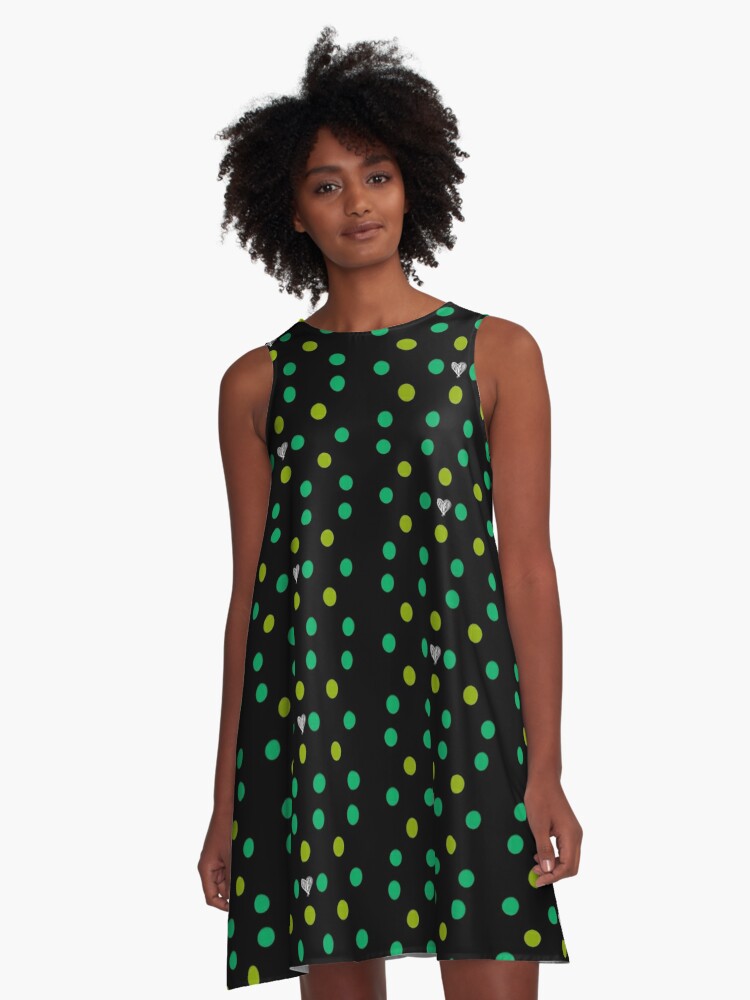 Green dress shop black spots