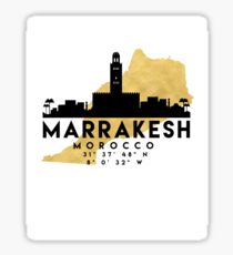 MARRAKESH MOROCCO SILHOUETTE SKYLINE MAP ART Sticker
