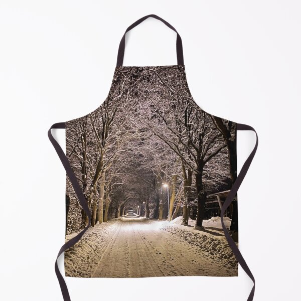 Item preview, Nighttime scene tree-lined alley in the snow on Rügen Island, Germany designed and sold by Michael Brewer.