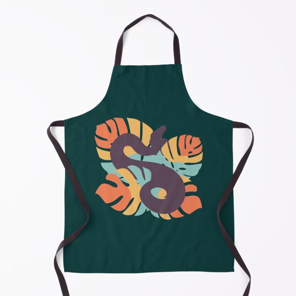 Artikelvorschau, Schlange in Seafoam Embers Color Monstera Leaves entworfen und verkauft von Nerdynoods.