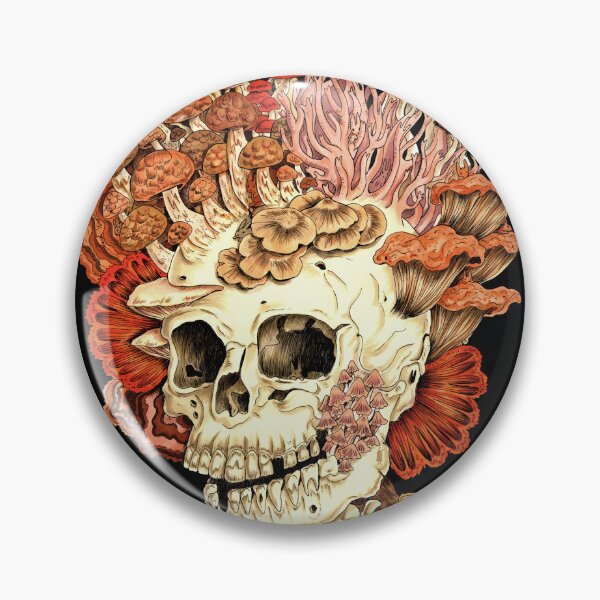 Artikelvorschau, Garden of Decay and Life: Schädel mit Pilzen, Pilzen und Mäusen entworfen und verkauft von Marta Tesoro.