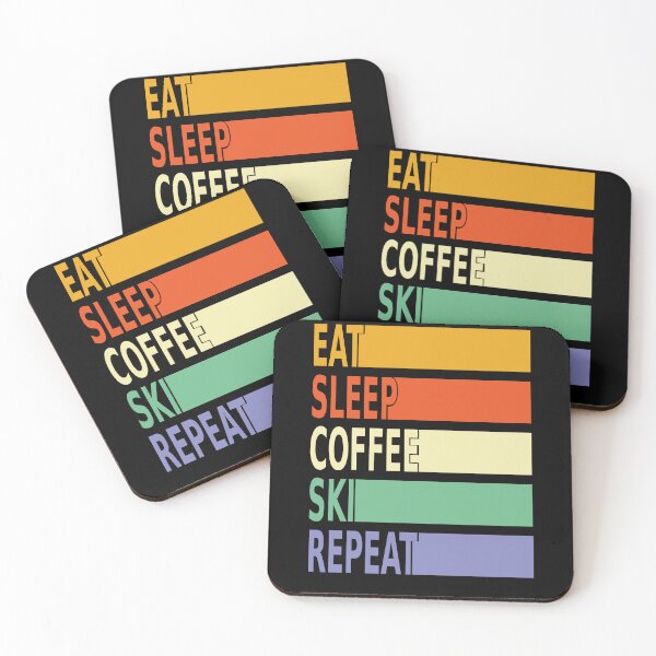 Item preview, Eat Sleep Coffee Ski Repeat Shirt, Snowboard Ski Shirt, Ski Lover Shirt, Mountain Shirt, Vintage Ski Shirt, Gift For Coffee ski Lover designed and sold by Laadel.