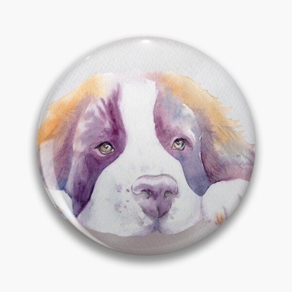 Item preview, Watercolor Saint Bernard Puppy Dog designed and sold by andieartco.