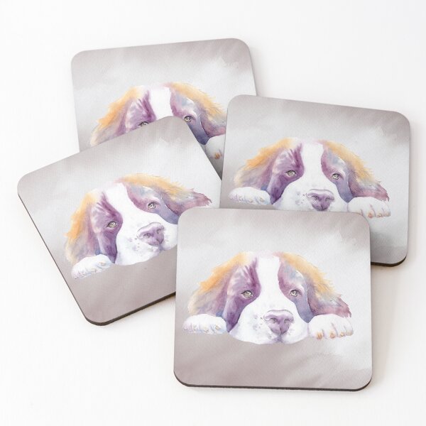 Item preview, Watercolor Saint Bernard Puppy Dog designed and sold by andieartco.